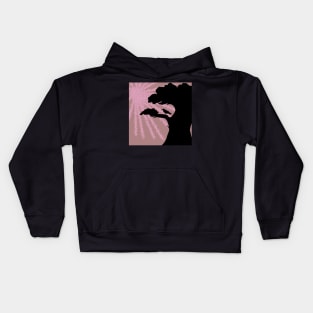 Raven in Winter Sun Ice Pink Kids Hoodie